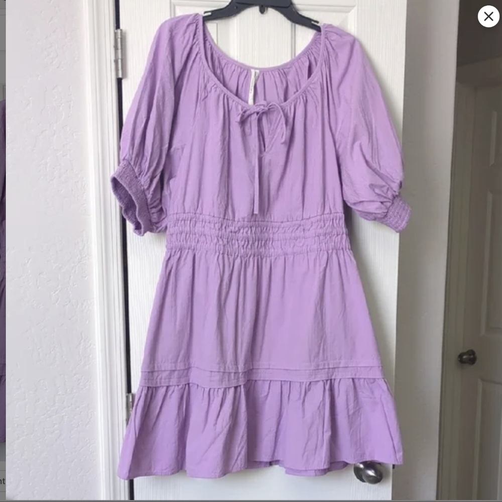 NWT Anthropologie The Somerset Mini Dress: Lilac Puff-Sleeve Edition